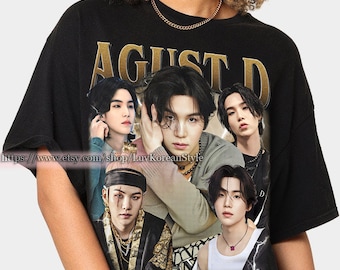 Beperkte Agust D KPop Tshirt Vintage Unisex-shirt