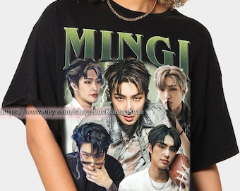 Limitiertes Mingi Ateez koreanisches Pop Tshirt Vintage Unisex Shirt