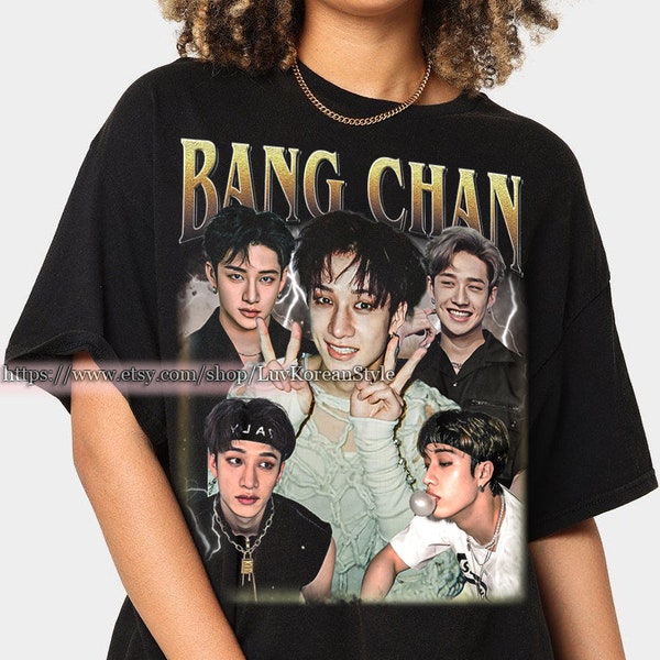 Limited Bang Chan Stray Kids Korean Pop Tshirt Vintage Unisex Shirt