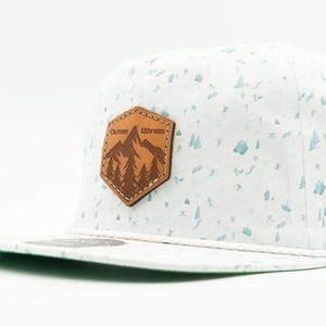 Czapka Ski Pattern Rope z Mountain Patc, regulowany pasek Imperial z tyłu, usztywniona korona, cała z materiału, naszywka z prawdziwej skóry, Summit Seeker