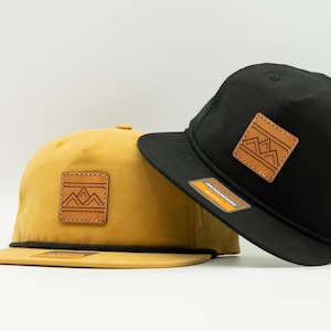 Mountain Rope Hat - Sewn Real Leather Richardson 256 Flat Bill UPF 50+ Low Profile Rustic Ridge