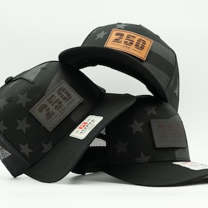 Gorra del 250.º aniversario de EE. UU., Richardson 112PFP, estilo camionero, OSFM de cinco paneles, bandera tonal, edición limitada de cuero cosido.