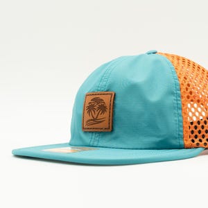 Boné Richardson 935 ajustável de alto desempenho com patch de couro resistente à água, costurado em couro legítimo Paradise.