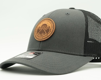 Mountain Leather Patch Hat - Richardson 115, Low Profile Snapback