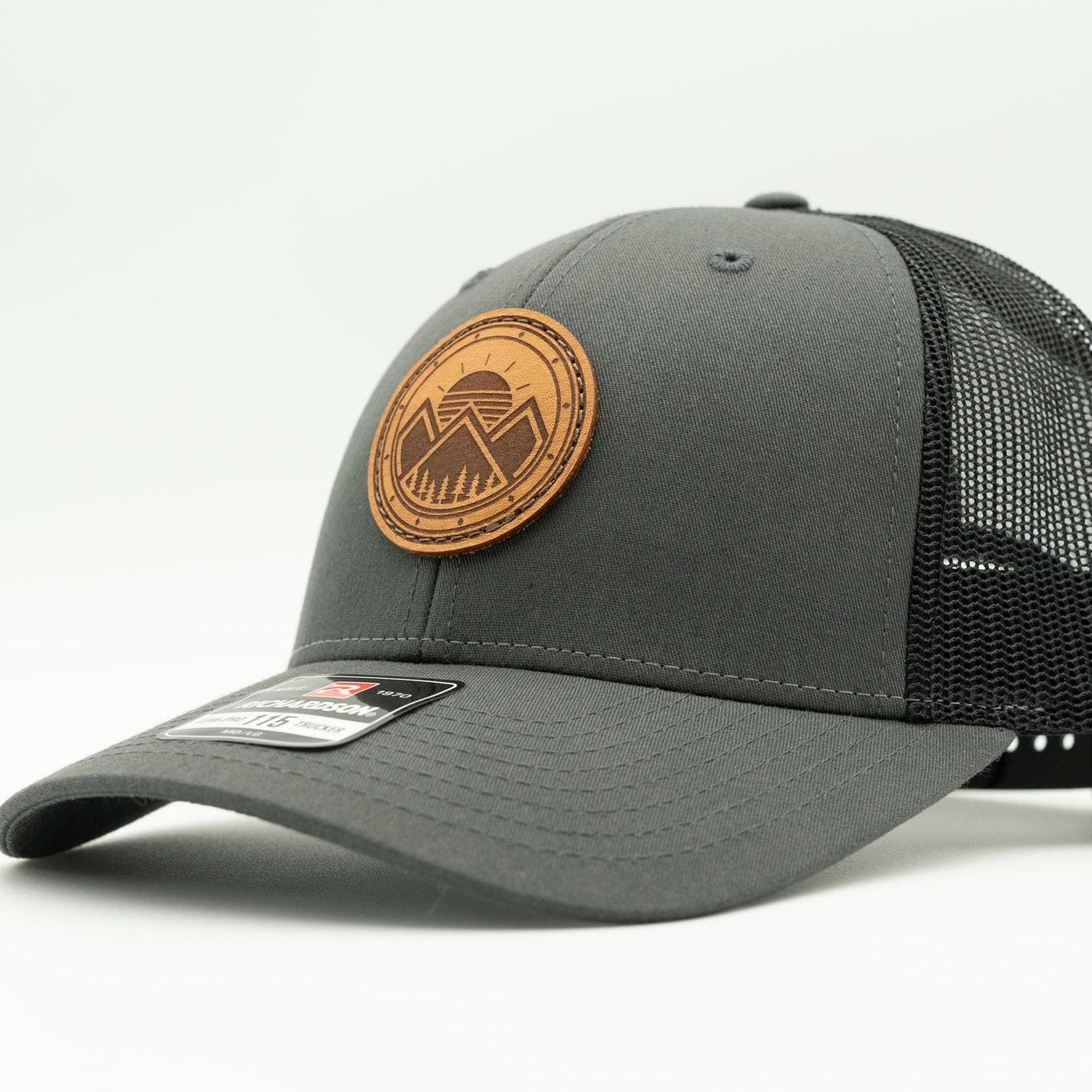 Mountain Leather Patch Hat - Richardson 115, Low Profile Snapback
