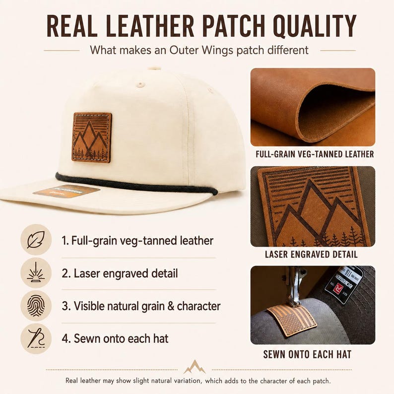 Richardson 115 low profile American Flag Hat With Sewn Leather Patch Hat- Made in USA, Laser Engraved Real Leather. 115 Small or M/L image 7