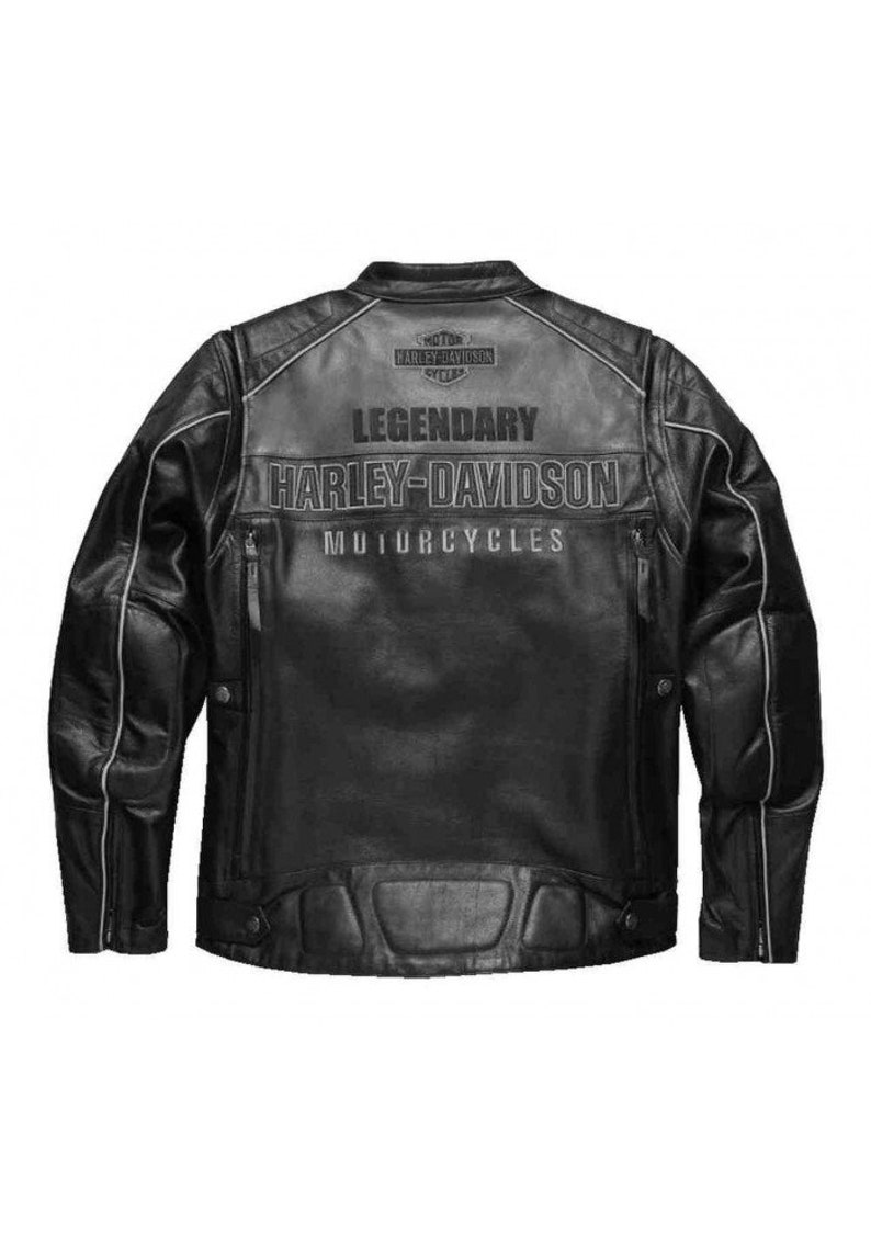 Men's Cowhide Full Grain Dual Vents Votary Black Legendary Eagle Motorcycle Cowhide Leather
