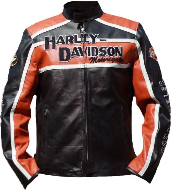 Harley-davidson Classic Cruiser Orange and Black Cowhide Harley-davidson Classic Cruiser Orange and Black Cowhide
