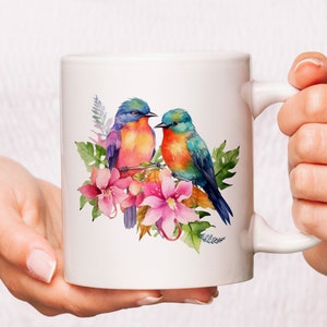 Hawaiian Honeycreeper Watercolor Hawaiian Birds 11oz Coffee Cup