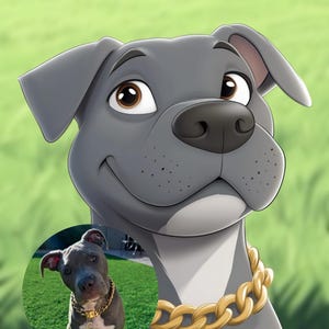 Customized Pet Portrait - Classic 2D Cartoon Style Portraits for Pets, Cats and Dogs.
