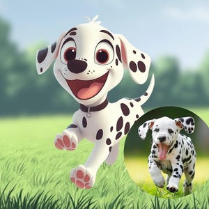 Custom Pet Portrait - Classic 2D Animation Style Portraits for Pets, Cats and Dogs.