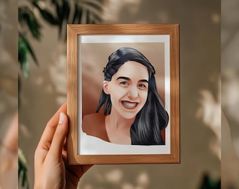 Retrato digital personalizado a partir de foto, ilustração personalizada (arquivo digital)