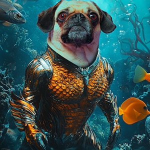 Custom Pet Superhero Portraits, Comic Book Movie Portraits, Fantasy Photos, Dogs and Cats Superhero Commission, Fun Gift for pet lovers