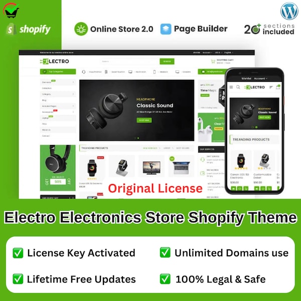 Electro Electronics Shopify Theme / Electro Shopify Premium Theme Download / Electro Shopify Theme / Shopify Theme für Electronic Store / Shopify