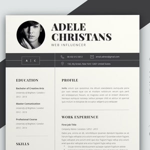 CV TEMPLATE Resume Word. Professional Resume Template. Minimalist Executive. CV template free. Resume Template Bundle. Curriculum Vitae