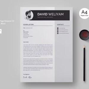 Clean Resume CV TEMPLATE Word. Professional Resume Template. Minimalist ...