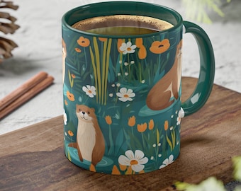 Otter Coffee Mug, Colorful Otter Mug, Gift For Mom, Animal Lovers Coffee Mug, Otter Lovers Mug, Nature Lovers Mug, Aquatic Mug, Mother's Day