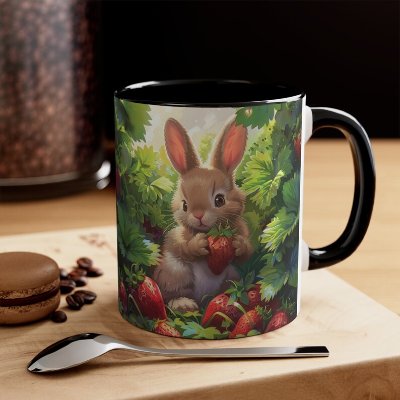 AvidNatureLover Bunny In Strawberry Patch Coffee Mug