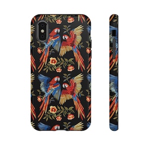 Colorful Macaw Phone Cases, iPhone and Samsung Tough Phone Cases, Nature Phone Case, Bird Lover Phone Case,  Mother&#39;s Day Gift, Gift For Mom