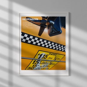 Checker Taxi Cab Art - Yellow Cab Photograph - Digital Download Print - Home and Office Decor - Classic NYC Taxi Wall Art