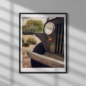 Willys Jeep photograph - Vintage Car Home & Office Decor - Poster Print - Digital Download - Classic Car Enthusiast Gift- Wall Art