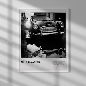 Austin-Healey 3000 photograph - Vintage Car Home & Office Decor - Poster Print - Digital Download - Classic Car Enthusiast Gift- Wall Art