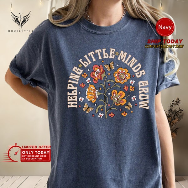 TIEEI "Helping Little Minds Grow" Teacher Shirt For Women - Soft Blend Tee For Preschool & Kindergarten Teachers - View #11