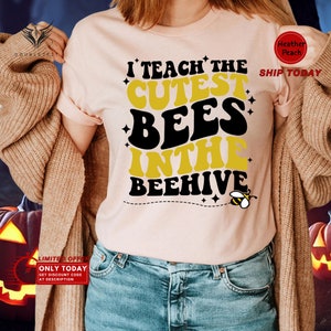 MEIKIUP Make-up-Tasche Bienen-Lehrer Geschenk – „I Teach The Cutest Bees In The Beehive“, Wasserabweisend, 23,5x17 Cm