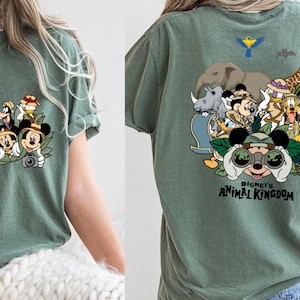 Comfort Colors® Mickey and Friends Safari Shirt, Two-sided Disney Animal Kingdom Shirt, Disney Family Safari Trip Shirt,Animal Kingdom Shirt