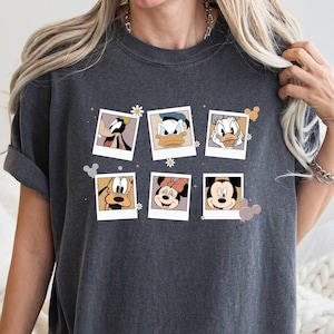 Comfort Colors® Retro Disney Characters Polaroid Shirt, Disney Polaroid Shirt, Mickey and Friends Shirt,Disneyland Shirt, Daisy Donald Shirt