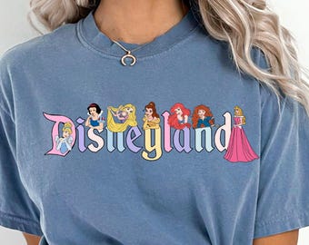 Comfort Colors® Disneyland Prinzessinnen T-Shirt, Disneyland Girls Trip Shirt, Disney Prinzessinnen-Shirt, Prinzessinnen-Shirt