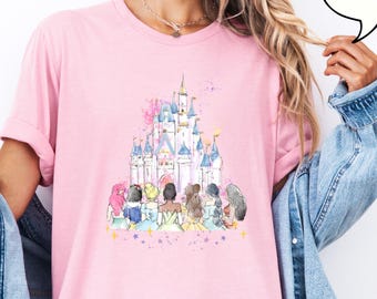 Comfort Colors® Disney Princess T-Shirt, Magic Kingdom Shirt, Princess Castle Shirt, Princess Shirt, Watercolor Castle Shirt