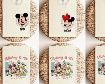 Comfort Colors® Custom Mickey & Co Shirt, Checkered Mickey And Friends Shirt, Disney Family Matching T-Shirt, Personalized Disney Shirt