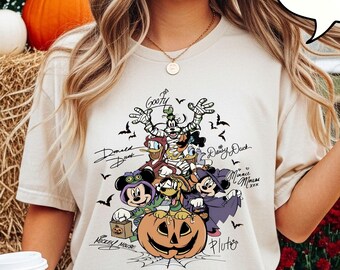 Comfort Colors® Disney Characters Spooky T-Shirt, Mickey and friends Autumn Shirt, Mouse and Friends Halloween Shirt