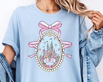 Comfort Colors® Floral Minnie T-Shirt, Coquette Bow Shirt, Happiest Place Shirt, Sumer T-Shirt, Minnie Castle Shirt, Magic Kingdom Shirt
