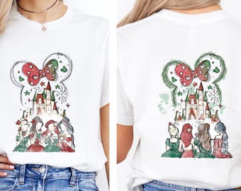 Camiseta navideña de princesas Disney Comfort Colors®, camiseta navideña de princesas y castillos, camiseta navideña de princesas y camiseta navideña de Magical Kingdom.