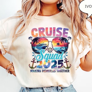 Comfort Colors® Cruise Squad 2025 T-Shirt, Sunglasses Cruise Shirt, Cruise Group Shirts, Cruise 2025 Shirt
