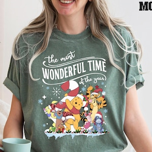 Comfort Colors® The Most Wonderful Time Of The Year Shirt, Winnie The Pooh Christmas Shirt, Pooh And Friends Christmas Shirt