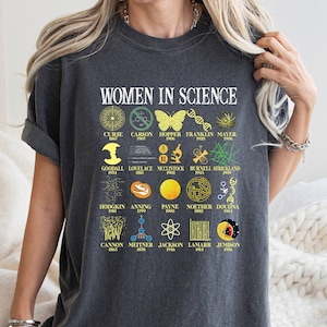 Comfort Colors® Retro Women in Science T-Shirt, Gift For Science Teacher, Vintage Science Shirt, Cool Science Shirt, Girl Scientist Shirt