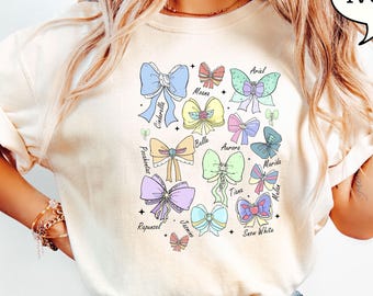 Camisa con lazos Coquette de Comfort Colors®, Camisa con lazo de princesa, Camisa con lazo de princesa Disney, Camisa con lazos, Viaje de chicas Disney