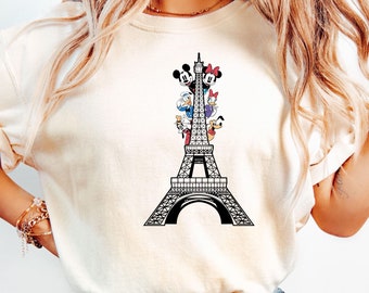 Comfort Colors® Disney Paris T-Shirt, Mickey und Friends Eiffel Shirt, Paris Urlaub Shirt, Disney Paris Reise Shirt, Disneyland Shirt