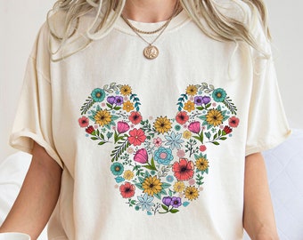 Comfort Colors® Flower Mickey Shirt, Disney Garden Festival Shirt, Mickey Shirt, Floral Disney Shirt, Floral Mickey Shirt, Gardener Gift
