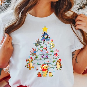 Comfort Colors® Winnie The Pooh Christmas Shirt, Christmas Tree T-Shirt, Pooh Bear Christmas Shirt, Pooh Xmas Shirt, Pooh And Friends Xmas