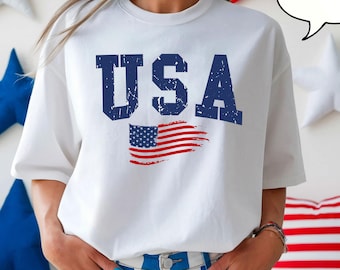 Camiseta retro de EE. UU. Comfort Colors®, camiseta americana, camiseta patriótica, camiseta con la bandera estadounidense, camiseta del 4 de julio, camiseta del Día de los Caídos