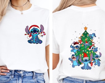 Comfort Colors® Lilo And Stitch Christmas T-Shirt, Cute Stitch Shirt, Stitch Christmas Shirt, Stitch Christmas Tree Tee, Disney Xmas Shirt