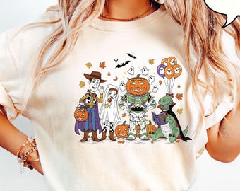 Comfort Colors® Halloween Group T-Shirt, Toy Story Halloween Shirt, Disney Halloween Tee, Pumpkins Buzz Shirt, Halloween Shirt