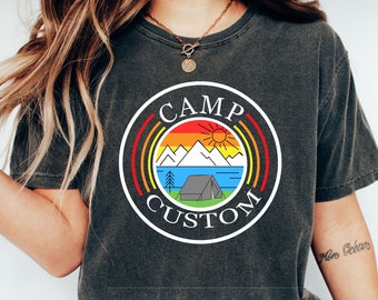 Comfort Colors® Benutzerdefiniertes Camp-Hemd, Lager-Geschenke, kundenspezifisches Hemd, Benutzerdefinierte Camping-Hemd, Lager-Hemd, Lager personalisiertes Hemd, Camping Familien-Hemd