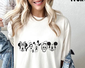 Comfort Colors® Retro Disney World Shirt, Mickey and Friends Shirt, Mickey Sketch Shirt, Disney Family Shirts, Disneyland T Shirt