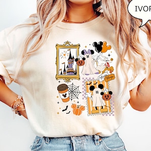 Camiseta de Halloween de Mickey y sus amigos Comfort Colors®, camiseta de Halloween de Disney, camiseta de Halloween de Mickey y Minnie, camiseta de Mickey espeluznante