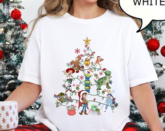 Comfort Colors® Toy Story Christmas Tree T-Shirt, Merry Christmas Shirt, Disney Xmas Tee, Funny Christmas Shirt, Disney Group Xmas Shirt